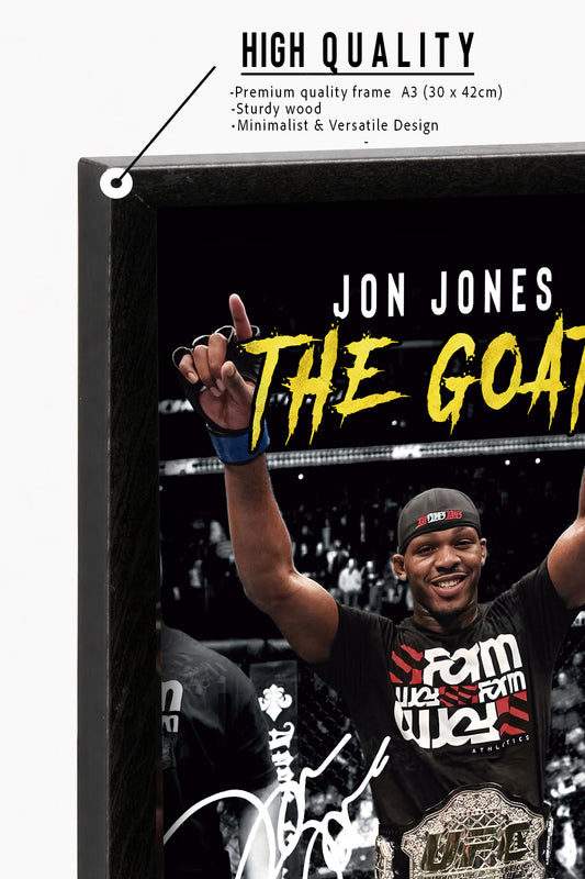Jon Jones' The G.O.A.T MMA Poster Framed