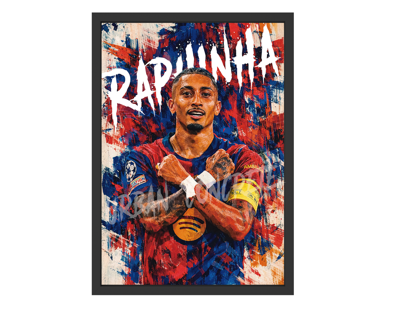 Raphinha Barca Poster Framed A3 (30 x 42cm)