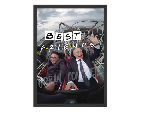 BestFriends' Vladimir Putin & Kim Jong Un Poster Framed