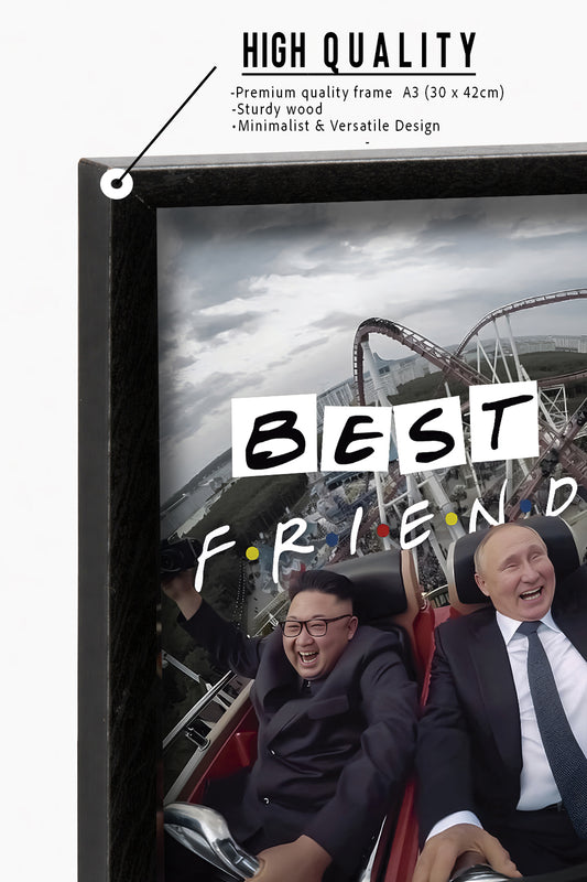 BestFriends' Vladimir Putin & Kim Jong Un Poster Framed