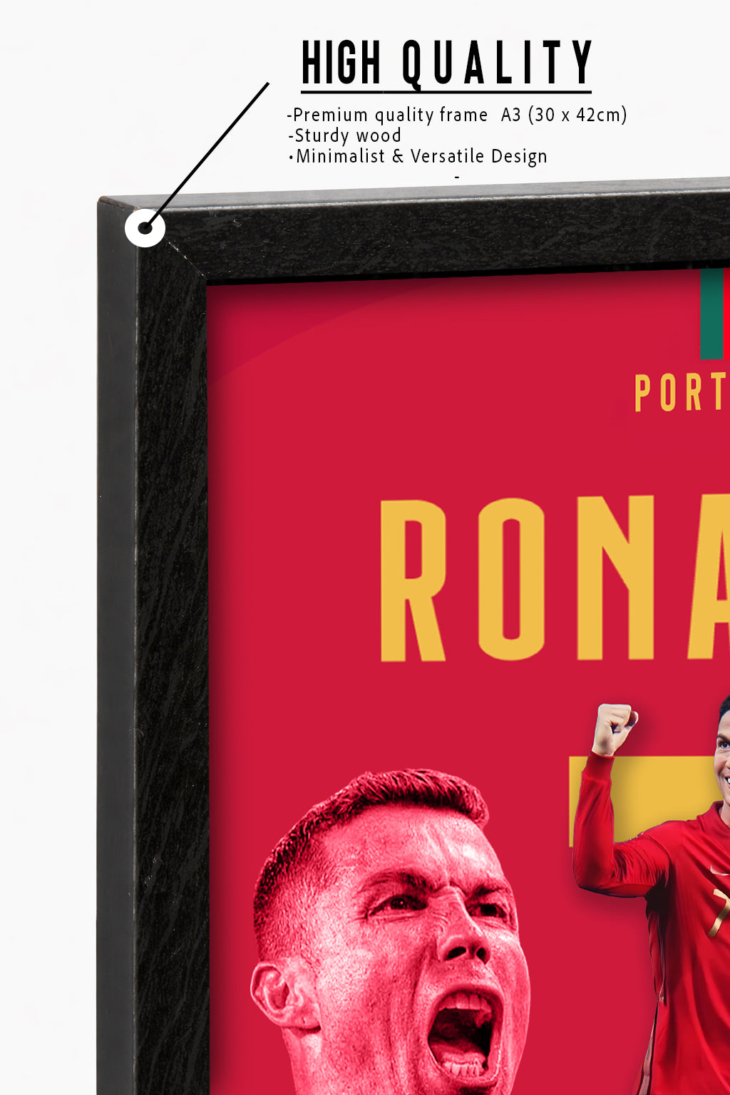 Cristiano Ronaldo Portugal Poster Framed A3