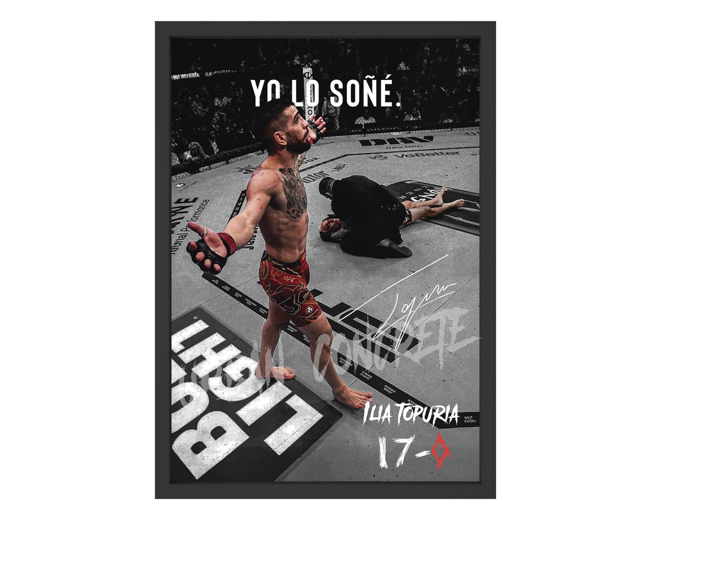 Ilia Topuria "Yo lo soñé" Poster Framed