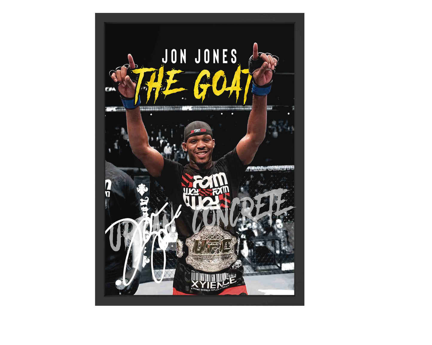 Jon Jones' The G.O.A.T MMA Poster Framed
