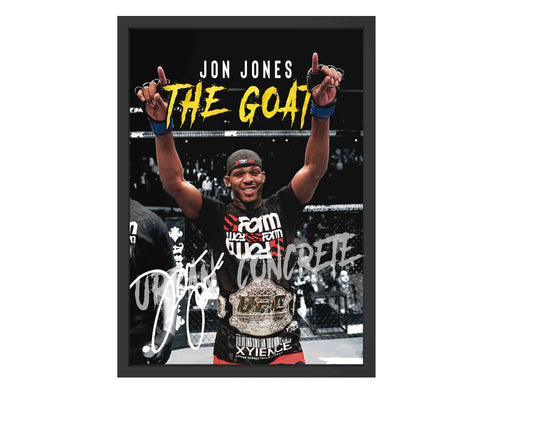 Jon Jones' The G.O.A.T MMA Poster Framed