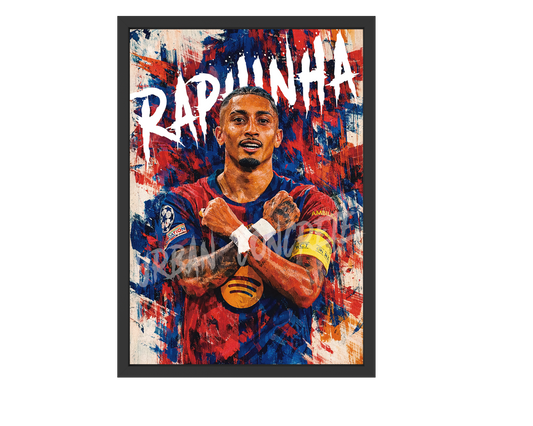 Raphinha Barca Poster Framed A3 (30 x 42cm)